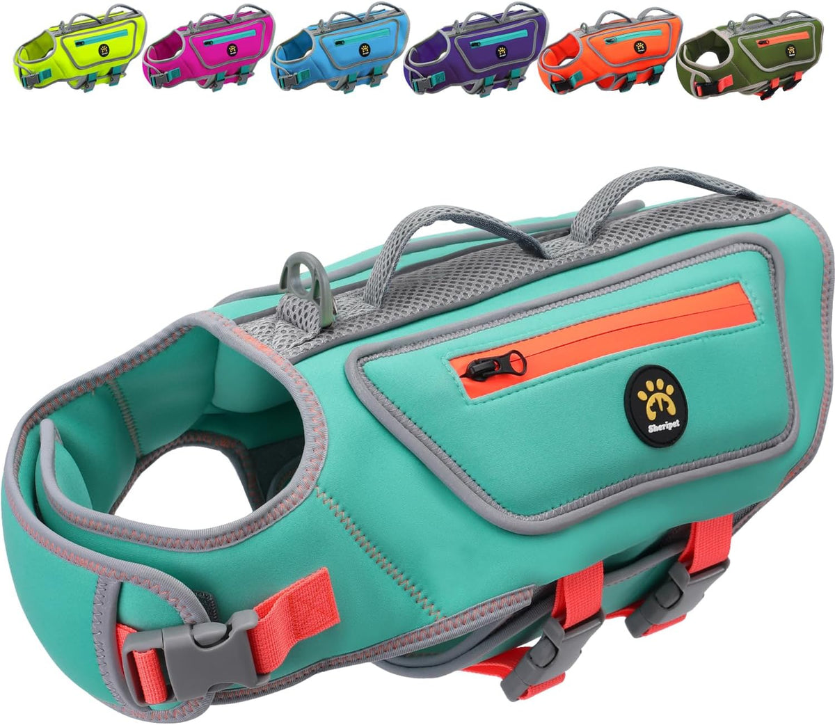 Dog Life Jacket for Small Dogs with High Buoyancy, Lightweight Dog Life Vest for Swimming Adjustable Reflective Dogs Floating Vest, Neoprene Rescue Handle Pet Life Preserver (Green, XS) - Image 14
