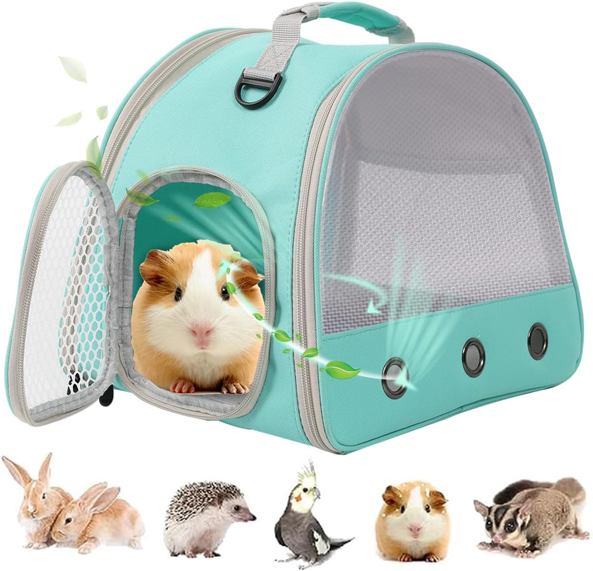 Guinea Pig Carrier Backpack, Clear Bubble Window Backpack for Guinea Pig, Bunny Rat Bird (Black, Carrier) - Image 12