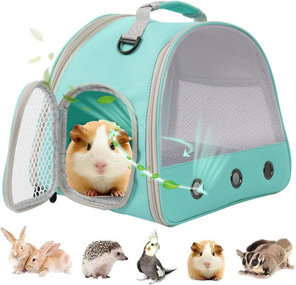 Guinea Pig Carrier Backpack, Clear Bubble Window Backpack for Guinea Pig, Bunny Rat Bird (Black, Carrier) - Image 12