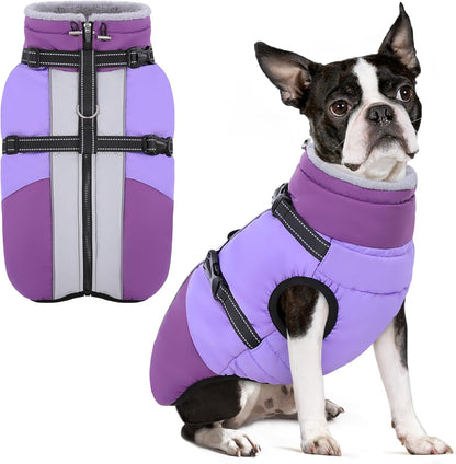 Dog Coat, Warm Dog Jacket with Harness Built in, Waterproof Pet Winter Coat Snowsuit with Zipper, Reflective Fleece Jacket for Extra Large Dogs, Weimaraner, Red XXL - Image 12