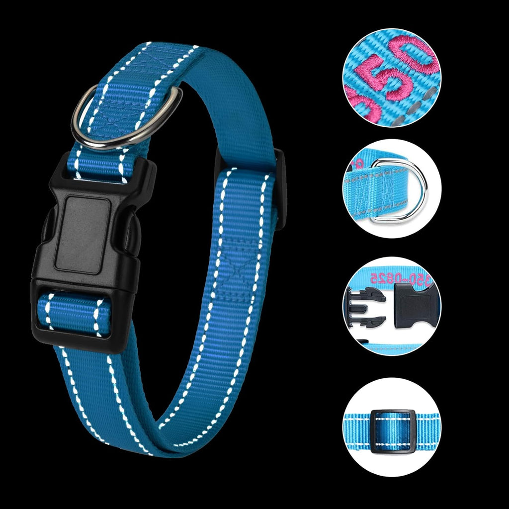 Close up of Suptmax custom embroidered nylon pet collar texture