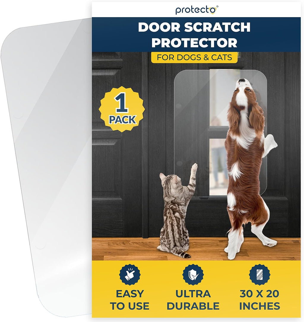 PROTECTO 2 Pack Heavy Duty Door Protector from Dog Scratching, 30 x 20" Clear Door Scratch Protector, Easy to Install on Window, Wall, Screen & Sliding Doors, Cat Scratch Guard for Indoors Outdoors - Image 13