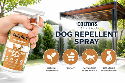 Safe plant based dog repellent spray for gardens and lawns
