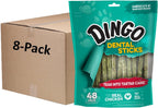 Premium Dingo dental sticks showing individual treat dimensions.