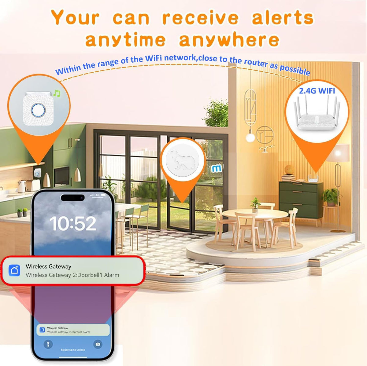 Waterproof IP55 dog door bell transmitter exterior