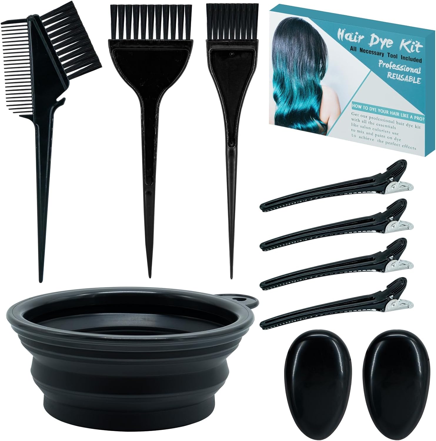 Xarchy 10 piece hair bleach kit front view showing full set of professional hair coloring tools.