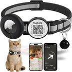 Reflective AirTag Cat Collar, Integrated Cat Collar with Air Tag Holder and Bell, Breakaway with QR Code Name Tag,Safety Elastic Band Cat Collars for Girl Boy Cats, Kittens and Puppies (Blue) - Image 14