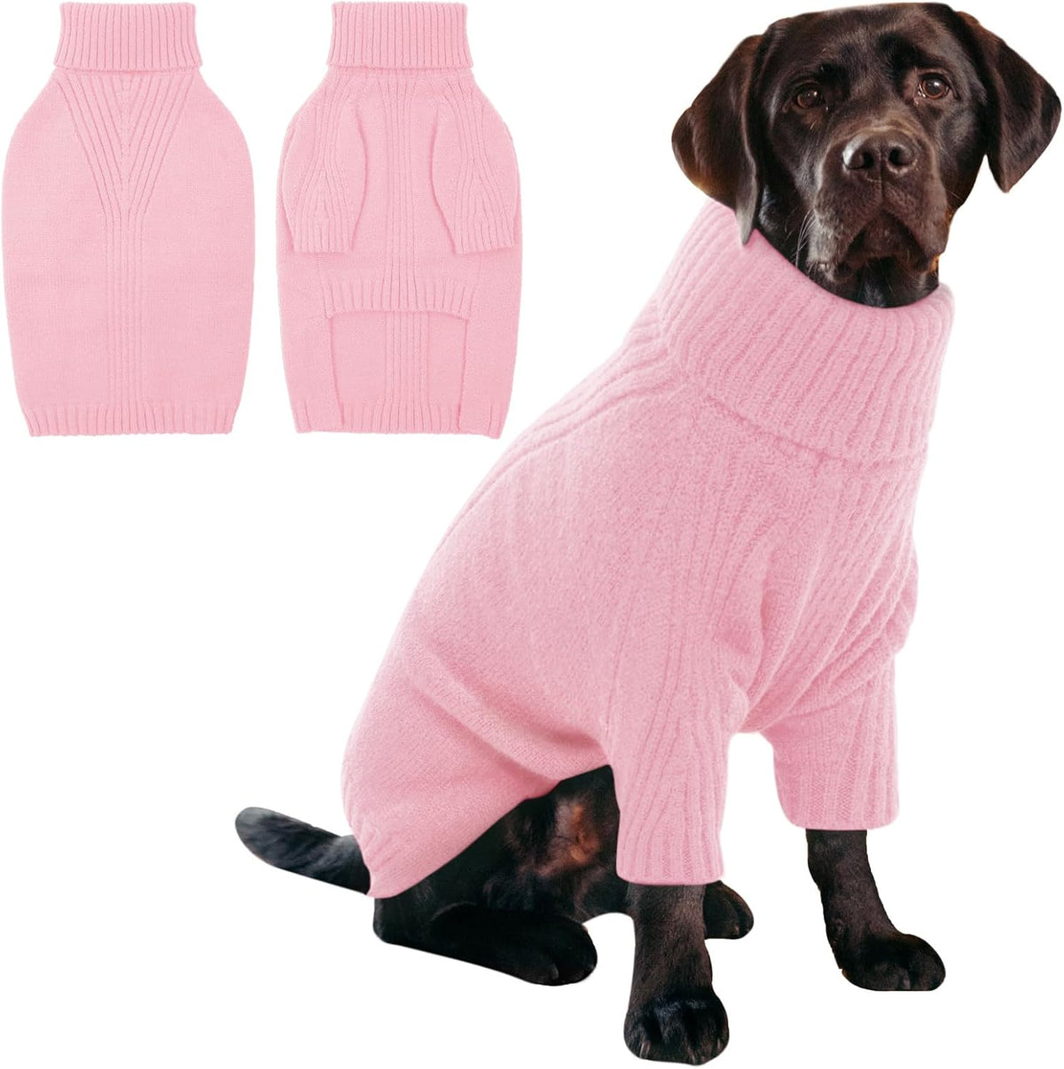 IECOii XXL Dog Sweater,Thermal Knit Big Dog Sweater Christmas,Pet Turtleneck Doggy Sweatshirt for Extra Large Dogs Boy Girl,Stretchy Large Dogs Cold Weather Outfit Pitbull Clothes,(Green XXL) - Image 10