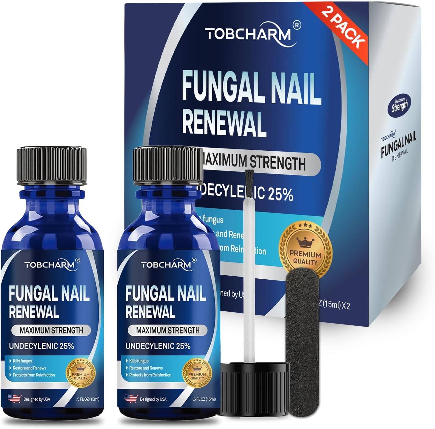 Tobcharm Toenail Fungus Treatment Extra Strength 2 pack front view