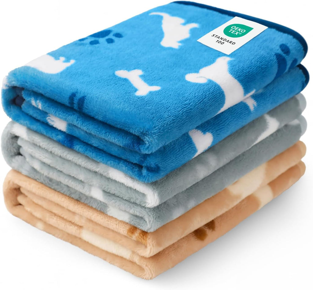Luciphia 1 Pack 3 Blankets Super Soft Fluffy Premium Fleece Pet Blanket Flannel Throw for Dog Puppy Cat Paw Brown/Pink/White Small(23x16 inch) - Image 13