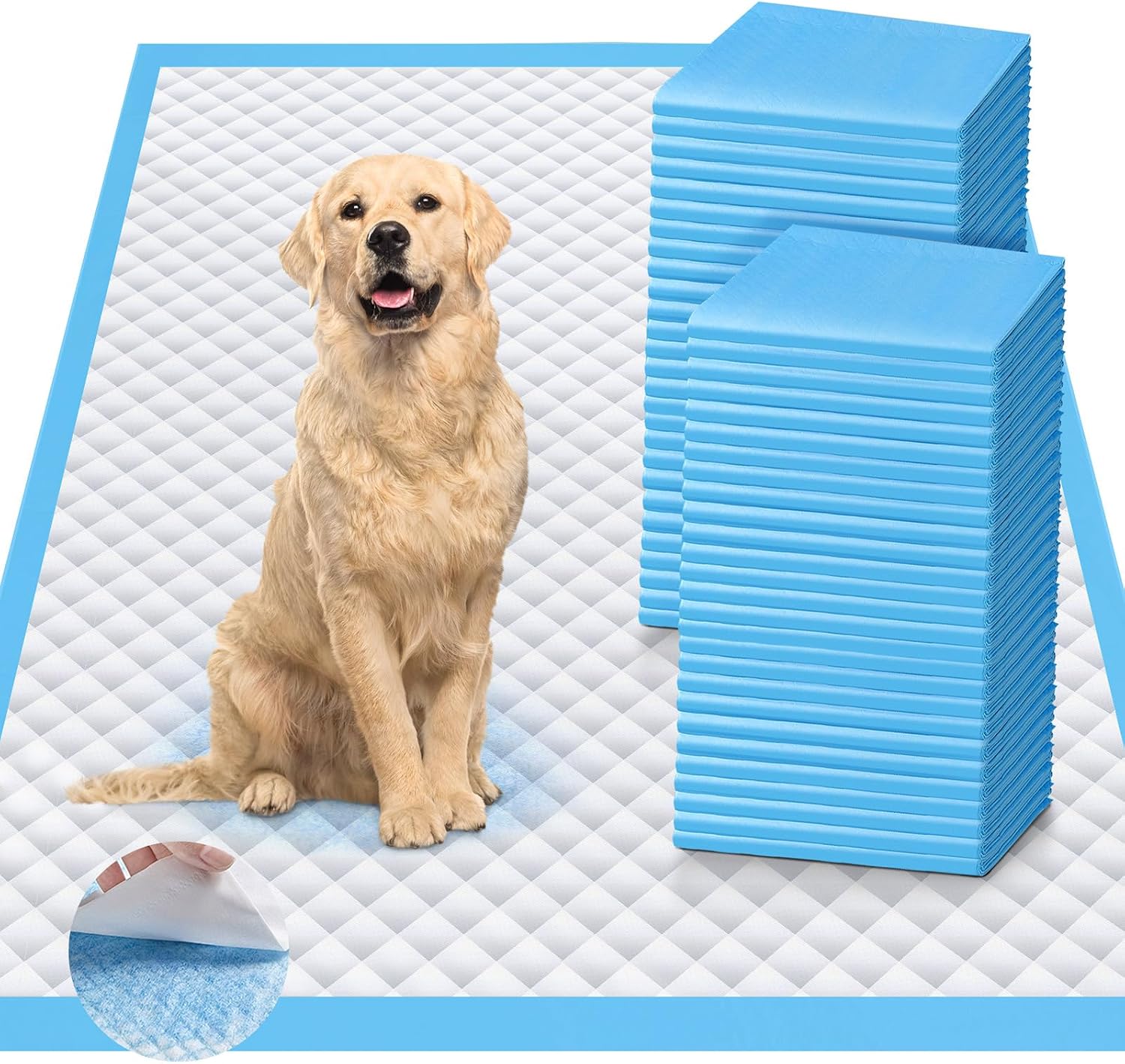 iweepet Enormous 37"x 54" Dog Training Potty Pads, Super Absorbent & Leak-Proof 6 Layers Puppy Pads 30 Counts, Disposable Dog Pee Pads Extra Large for Puppy, Surgery, Older, Cats, Rabbits - Image 9