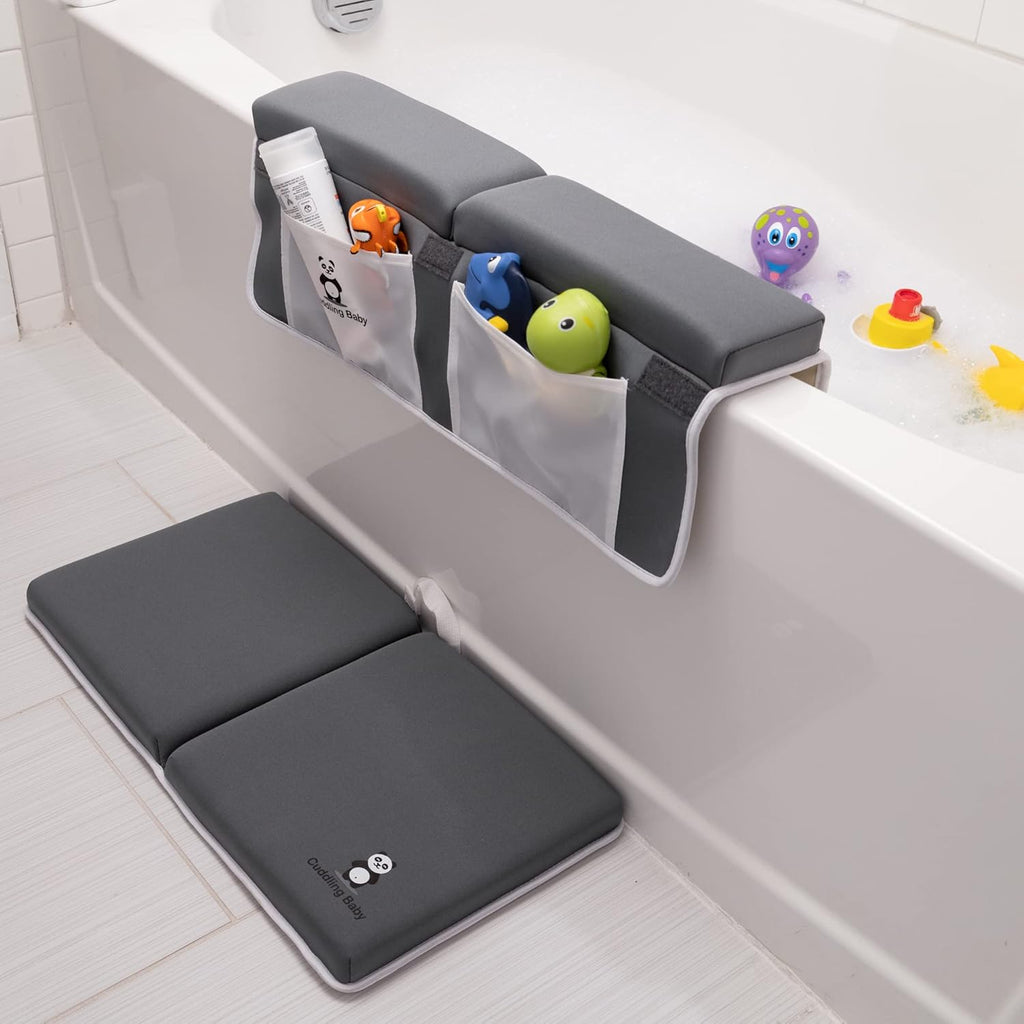 Cuddling Baby bath kneeler and elbow rest set front view