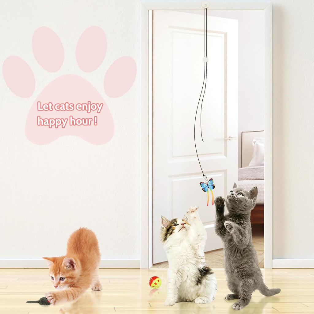 QUOZUO long fur and tassel teaser attachments for active kittens