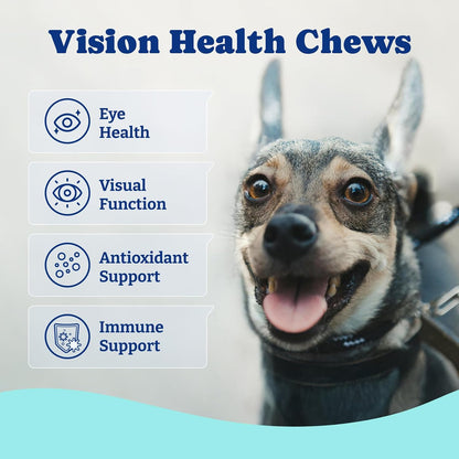 YoYoBay dog vision supplement jar showing duck and pear flavor icon