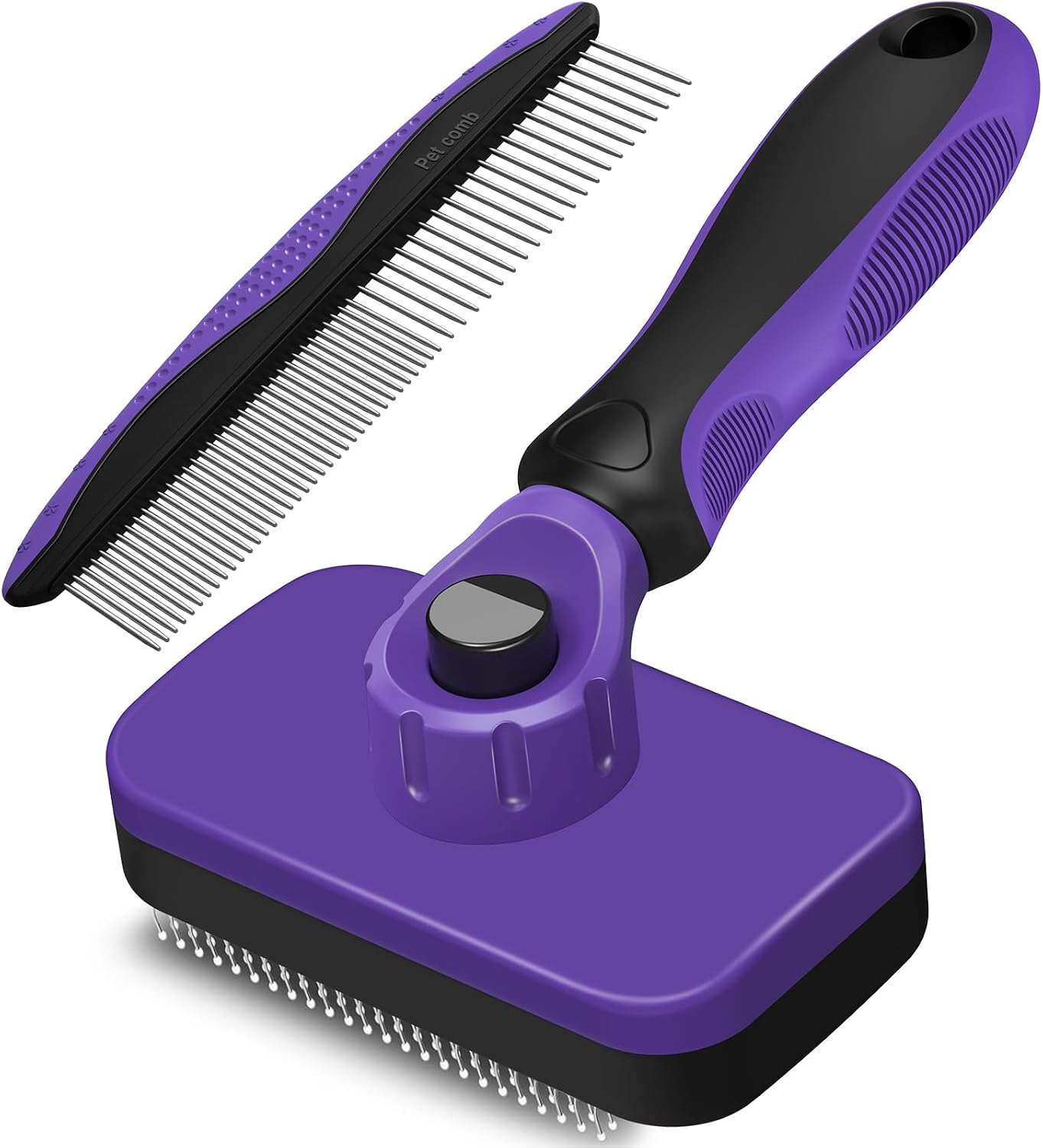2PCS Self Cleaning Slicker Brush & Dog Comb - Skin Friendly Deshedding Grooming Tool for Dogs, Cats and Small Animals, Professional Deshedding Dematting Tool for Long and Short Haired Pets (Blue) - Image 10