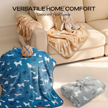 Small size 23 by 16 inches pet throw blankets rolled up neatly for travel convenience