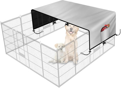 SIRUITON dog playpen cover front view heavy duty pet sun shade
