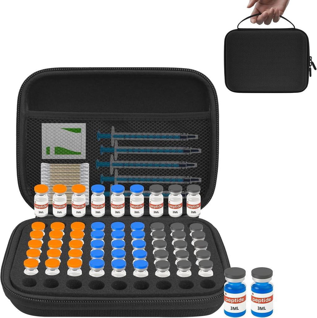 WIKSRY 3ml peptide case front view showing durable zipper closure