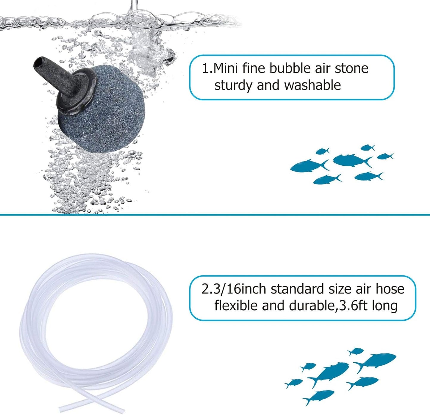 Top view of hygger mini aquarium aerator