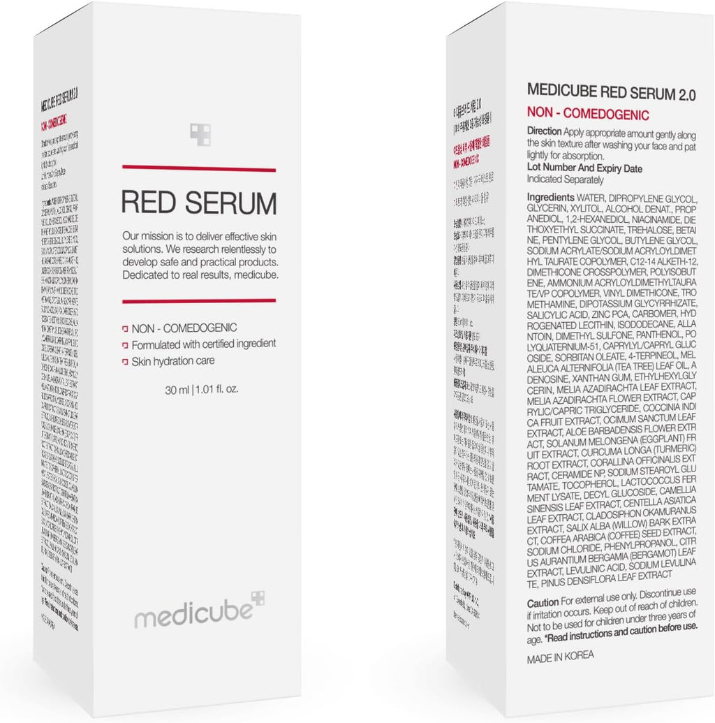 Medicube Red Serum 2.0 size and volume label view