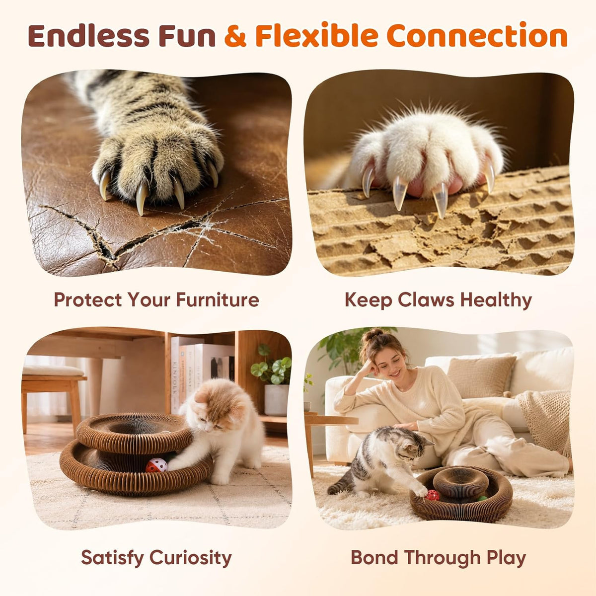 Side profile of reversible cat scratching board