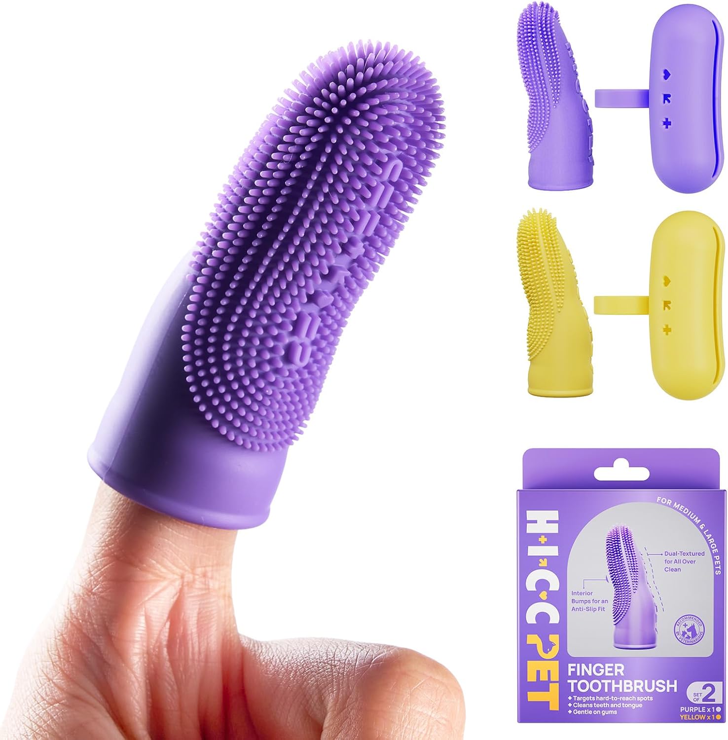 Hicc Pet dog toothbrush finger kit front view