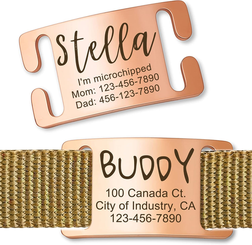 Anavia Slide On Silent Pet ID Tags, S/M/L/XL Personalized Gold Black Stainless Steel Customized Engraved Cat Dog Name Tags, Glossy Finish Chew-Proof Quiet Dog Collar Tag (X-Large, Silver) - Image 13