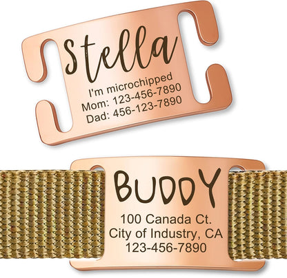 Anavia Slide On Silent Pet ID Tags, S/M/L/XL Personalized Gold Black Stainless Steel Customized Engraved Cat Dog Name Tags, Glossy Finish Chew-Proof Quiet Dog Collar Tag (X-Large, Silver) - Image 13