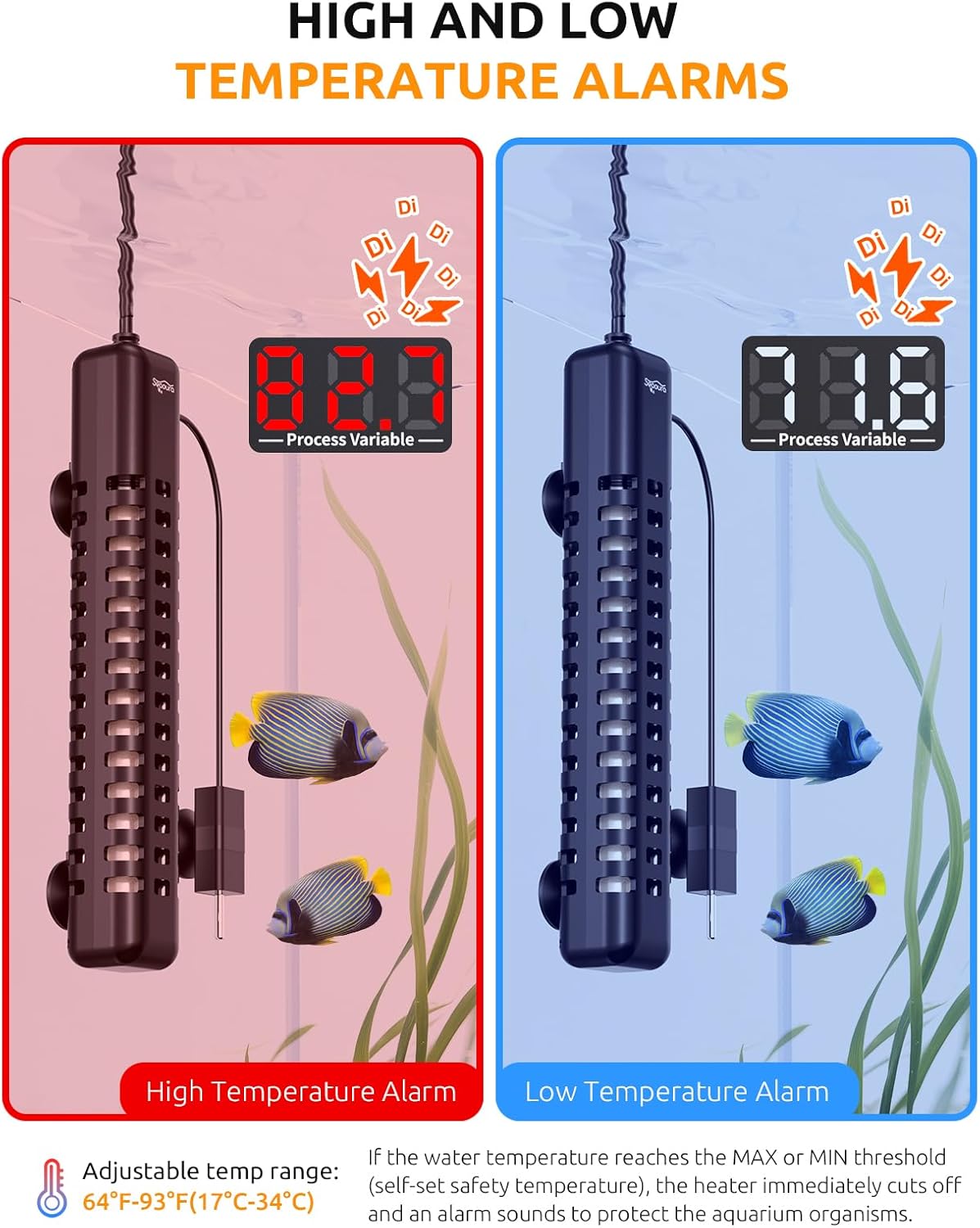 Seaoura aquarium heater intelligent controller LED display