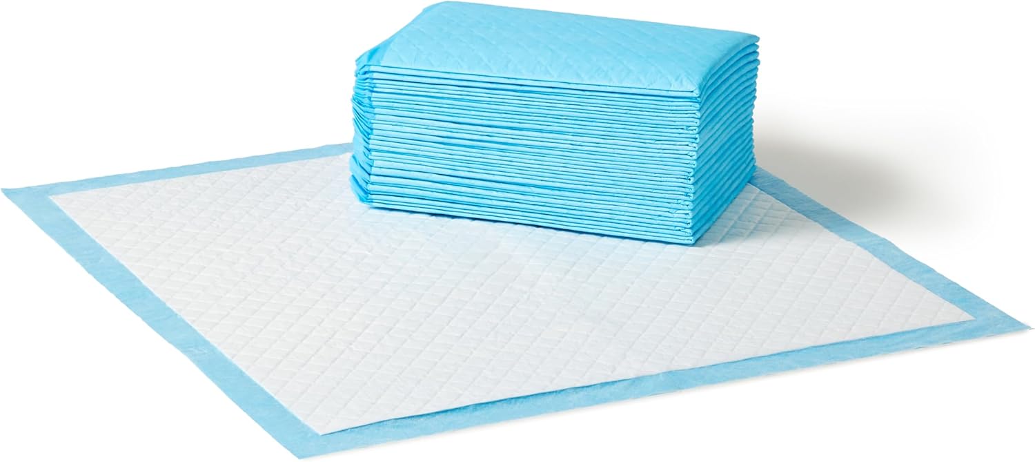Amazon Basics X-Large Heavy Duty Absorbent Puppy Potty Pads, Leak-Proof, Quick-Dry, Super Absorbent Gel Technology for Dog Training, 28 x 34 Inches, Blue & White, Pack of 50 - Image 10