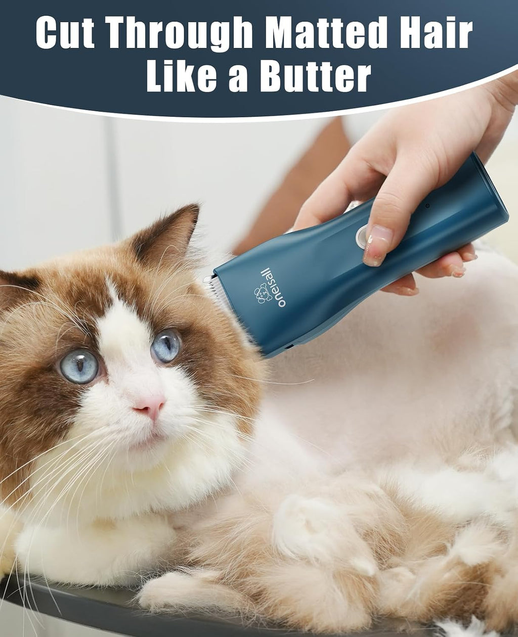 oneisall Pet Clipper for Cat Matted Hair, Pet Shaver for Cats Quiet Pet Clippers Waterproof Cordless Cat Clippers for Matted Long Hair with Storage Bag (Green) - Image 9