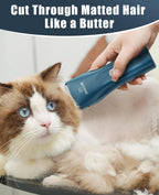 oneisall Pet Clipper for Cat Matted Hair, Pet Shaver for Cats Quiet Pet Clippers Waterproof Cordless Cat Clippers for Matted Long Hair with Storage Bag (Green) - Image 9