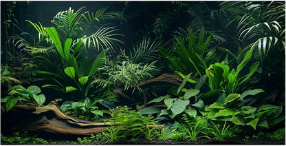 Dizifinn aquarium background front view tropical river bed scene