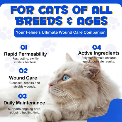 Premium feline skin care supplement spray for hot spots