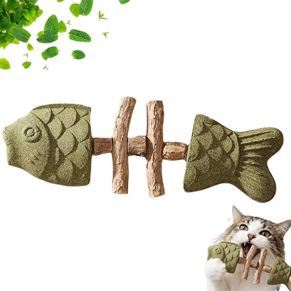 Generic creative fish bone cat dental chew toy front view
