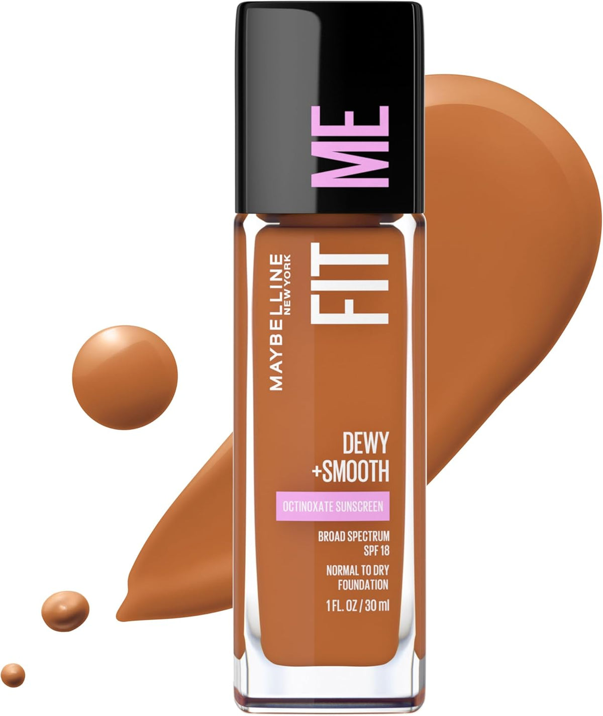 Maybelline New York Fit Me Dewy + Smooth Foundation, 330 Toffee, 1 Fl. Oz (Pack of 1) (Packaging May Vary) - Image 13