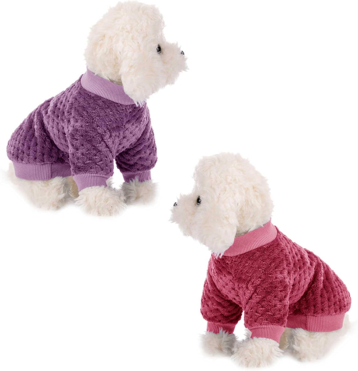 Dog Sweater, 3 Pack Dog Sweaters for Small Medium Dogs or Cat, Warm Soft Flannel Pet Clothes for Dogs Girl or Boy, Dog Shirt Coat Jacket (Medium, Pink+Purple+Light Green) - Image 13