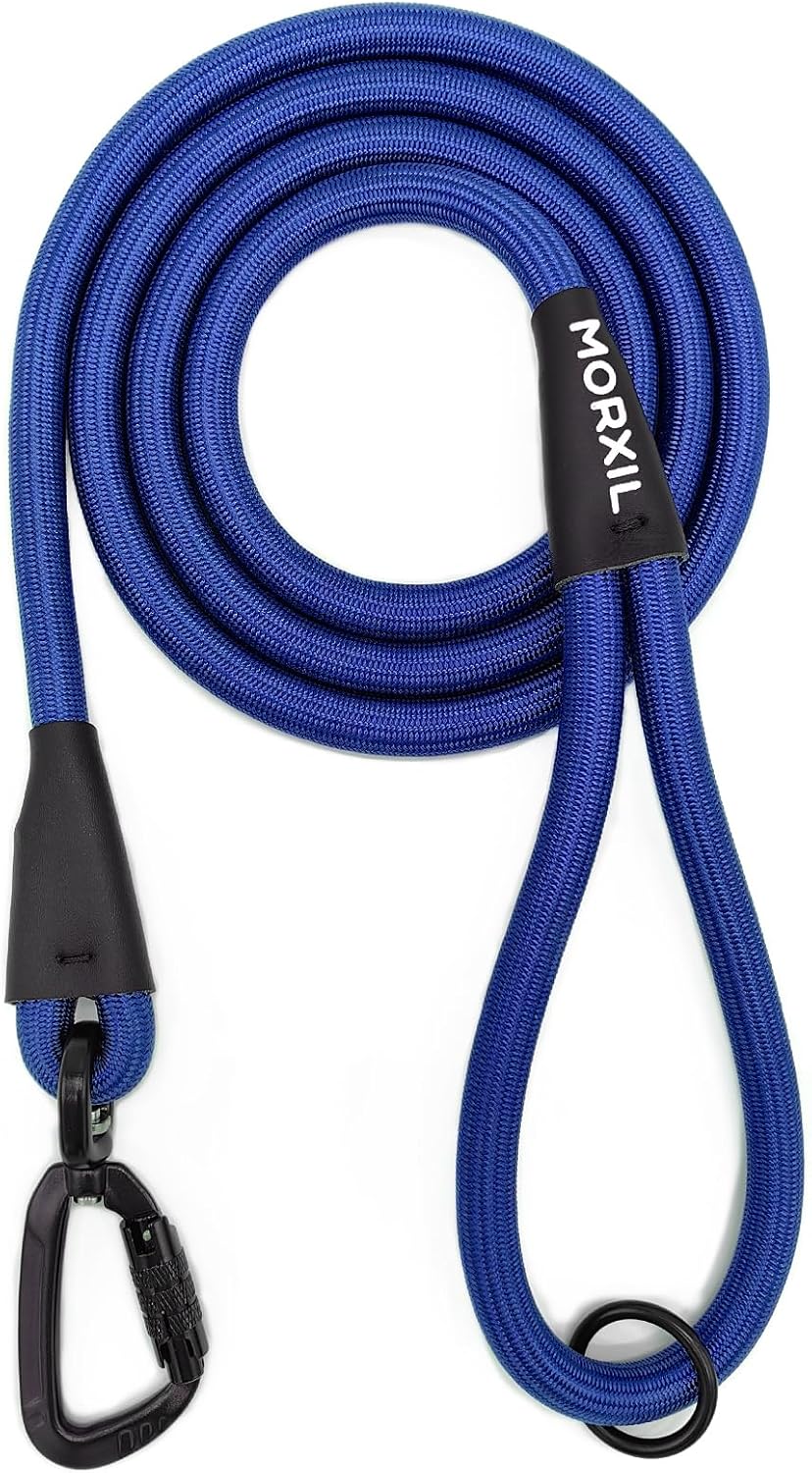 Rope Dog Leash, 6 Foot Heavy Duty Dog Leash with Aviation Aluminum Auto Locking Carabiner, Strong Nylon Pet Lead for Small, Medium, Large Dogs (Black, 6FT) - Image 14