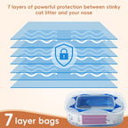 Continuous twenty eight feet litter bag roll measurement overview