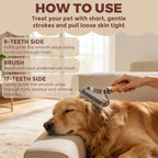 Ergonomic wooden handle of Pawsholic pet grooming rake