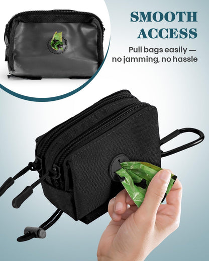 PawistaPal pet waste pouch showing smooth bag extraction from the rubber grommet