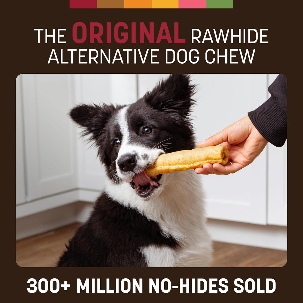 Earth Animal rawhide free dog treats pack of six premium beef rolls side profile