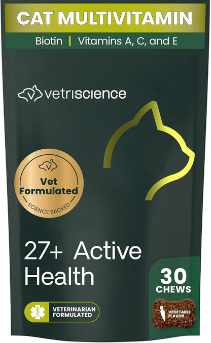 VetriScience Senior 27+ Active Health Chews, Nu Cat Daily Multivitamin for Senior Cats, Balanced Vitamins, Minerals and Antioxidants, Healthy Aging and Wellness Support, Fish, 30 Count - Image 9