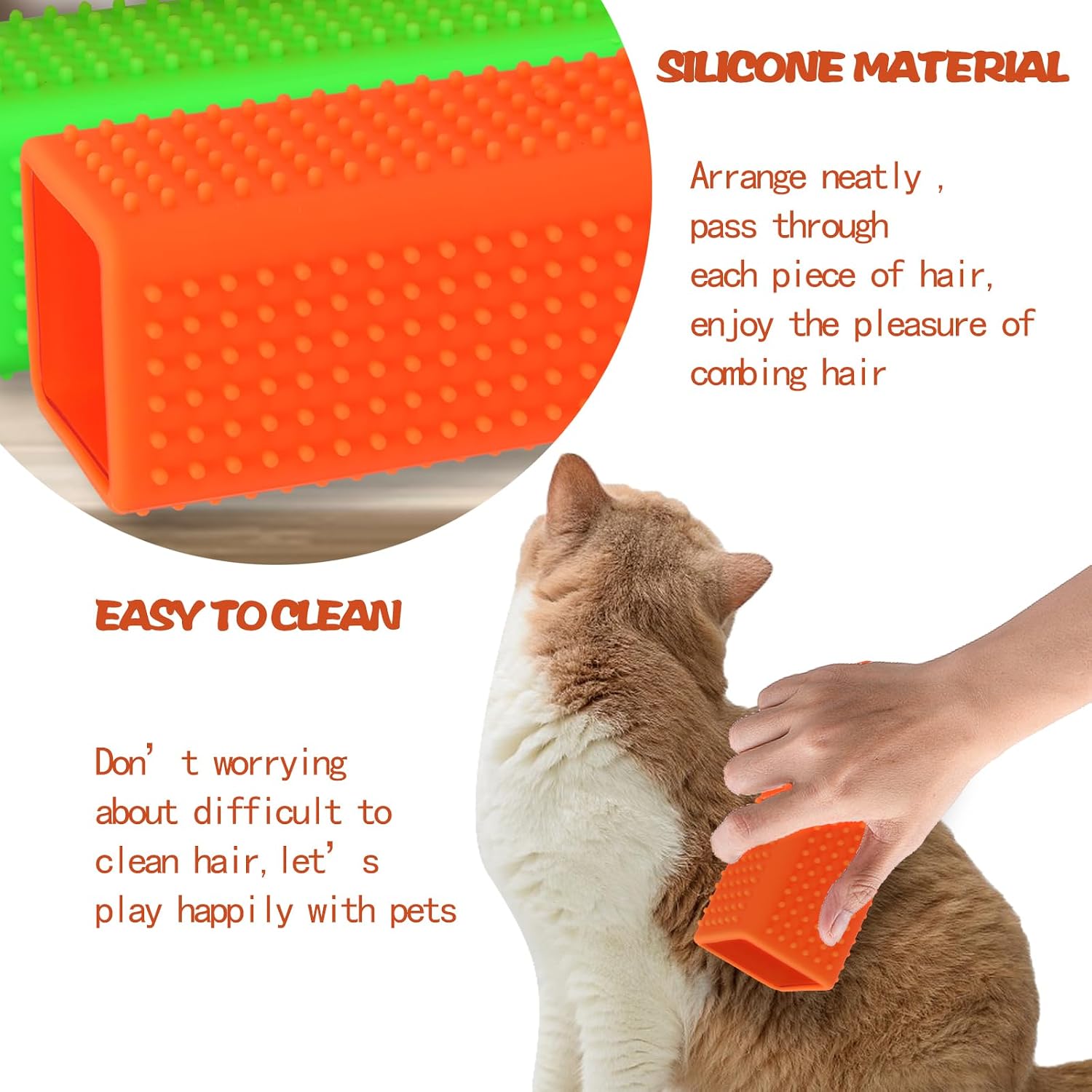 Close up of silicone bristles on pet hair remover block