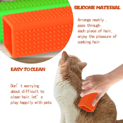 Close up of silicone bristles on pet hair remover block
