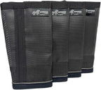 Knight size fly boots highlighting the secure commercial grade velcro strap.
