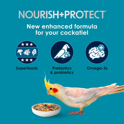 Kaytee Nourish and Protect bird food blend with flaxseed and grains