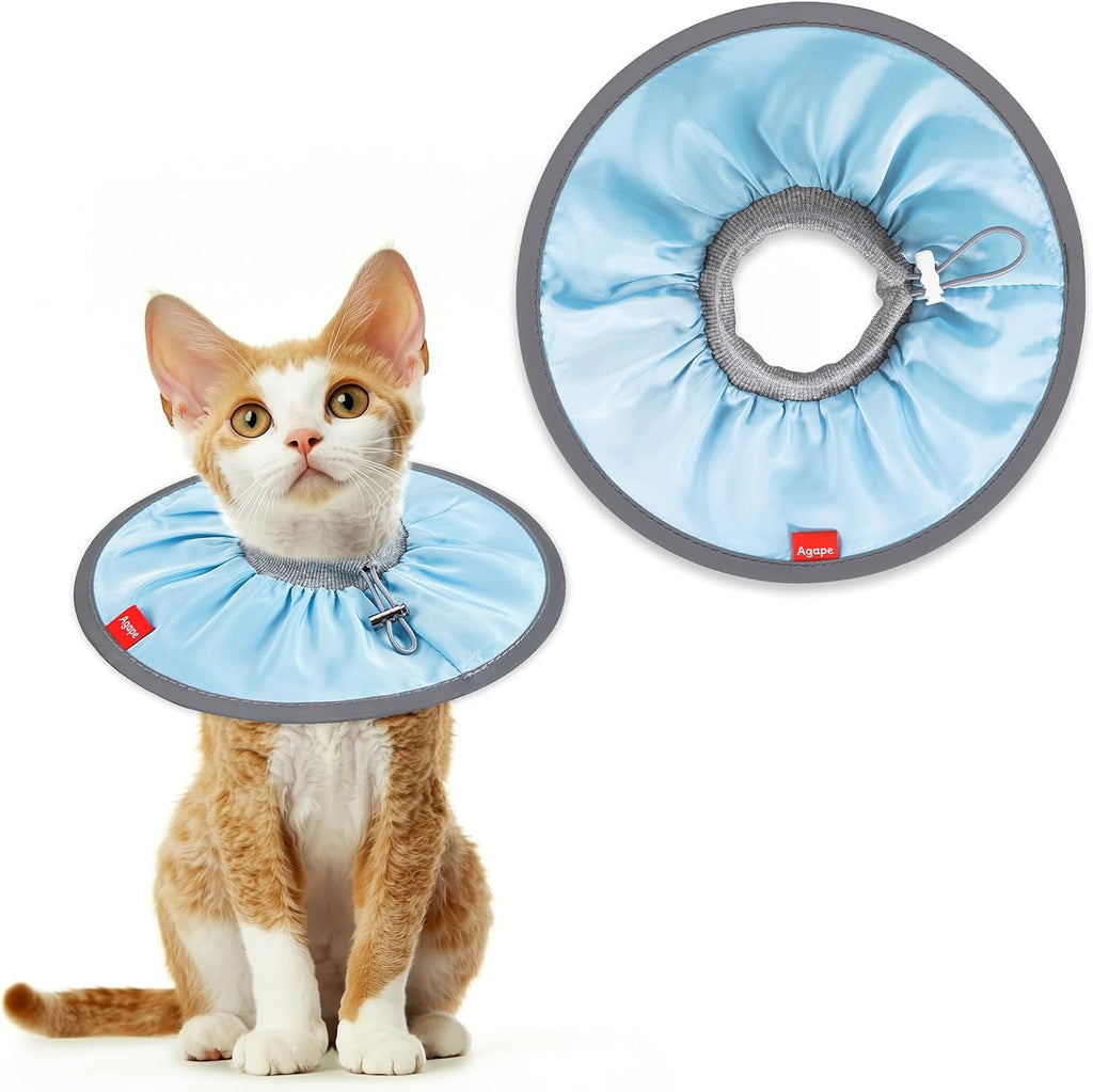 Agape adjustable drawstring cat recovery collar close up detail