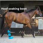 Garftai blue horse boot for soaking sore hooves up to eight inches in diameter.