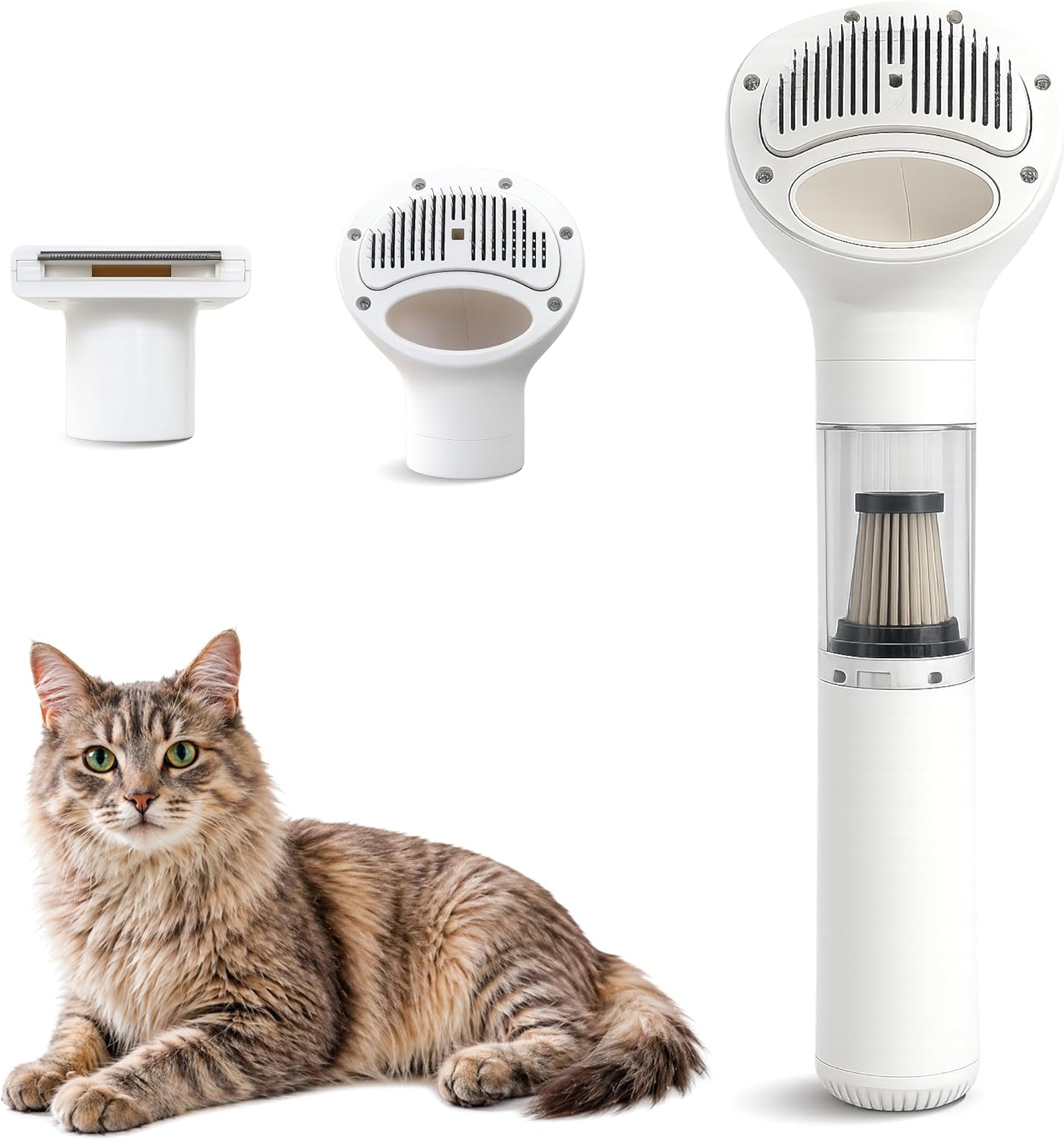 FurSo cordless pet vacuum with various grooming attachments